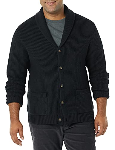 Amazon Essentials Herren Strickjacke mit Schalkragen und Langen Ärmeln, Schwarz, L von Amazon Essentials