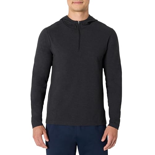 Amazon Essentials Herren Weiche Funktions-Strickjacke mit Langen Ärmeln, Viertelreißverschluss und Kapuze, Schwarz Space-dye, XS Amazon Essentials Herren Weiche Funktions-Strickjacke mit Langen Ärmeln, Viertelreißverschluss und Kapuze, Schwarz Space-dye, XS von Amazon Essentials