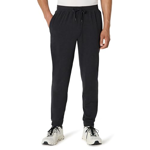 Amazon Essentials Herren Weiche Funktions-Strick-Trainingshose, 76cm Beininnenlänge, Schwarz Space-dye, M von Amazon Essentials