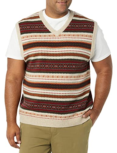 Amazon Essentials Herren Sweatshirt-Weste Aus Lammwolle (Früher Goodthreads), Haferbeige Meliert Norweger, M Tall von Amazon Essentials