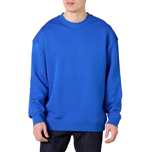 Amazon Essentials Herren Sweatshirt mit Rundhalsausschnitt und übergroßer Passform (erhältlich in Big & Tall), Kräftiges Blau, L von Amazon Essentials