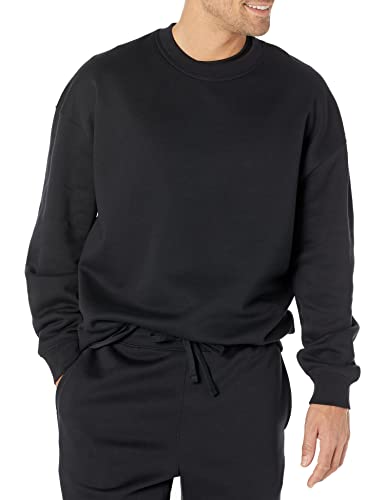 Amazon Essentials Herren Sweatshirt mit Rundhalsausschnitt und übergroßer Passform (erhältlich in Big & Tall), Schwarz, XL von Amazon Essentials