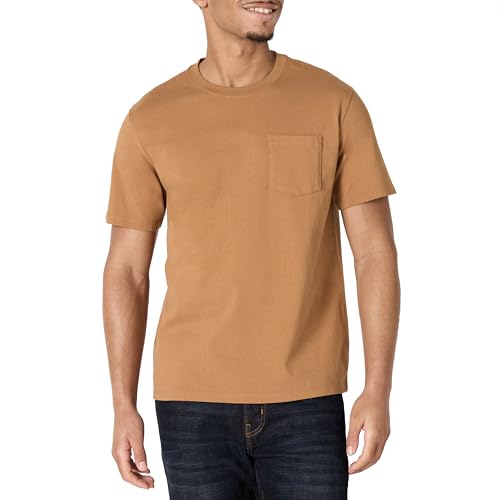 Amazon Essentials Herren T-Shirt aus Schwerer Baumwolle mit Tasche in lockerer Passform, Dunkelbronze, XXL Amazon Essentials Herren T-Shirt aus Schwerer Baumwolle mit Tasche in lockerer Passform, Dunkelbronze, XXL von Amazon Essentials