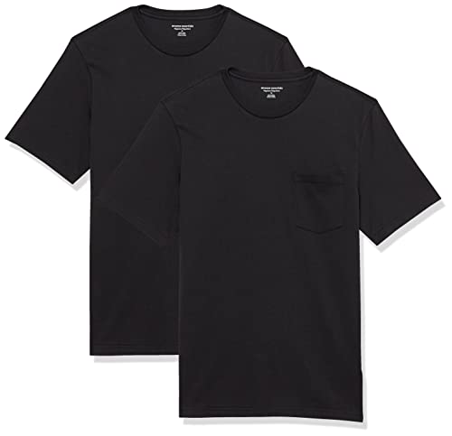 Amazon Essentials Herren T-Shirt mit kurzen Ärmeln, Rundhalsausschnitt und Tasche in normaler Passform, 2er-Pack, Schwarz, XXL Große Größen Tall Amazon Essentials Herren T-Shirt mit kurzen Ärmeln, Rundhalsausschnitt und Tasche in normaler Passform, 2er-Pack, Schwarz, XXL Große Größen Tall von Amazon Essentials