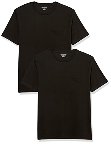 Amazon Essentials Herren T-Shirt mit kurzen Ärmeln, Rundhalsausschnitt und Tasche in schmaler Passform, 2er-Pack, Schwarz, XXL Amazon Essentials Herren T-Shirt mit kurzen Ärmeln, Rundhalsausschnitt und Tasche in schmaler Passform, 2er-Pack, Schwarz, XXL von Amazon Essentials