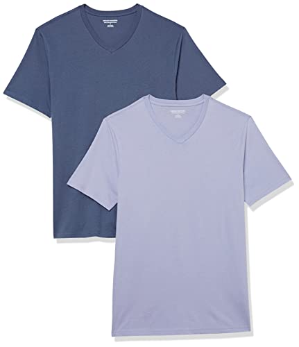 Amazon Essentials Herren T-Shirt mit kurzen Ärmeln, V-Ausschnitt und schmaler Passform, 2er-Pack, Dunkelblau/Lavendel, L Amazon Essentials Herren T-Shirt mit kurzen Ärmeln, V-Ausschnitt und schmaler Passform, 2er-Pack, Dunkelblau/Lavendel, L von Amazon Essentials