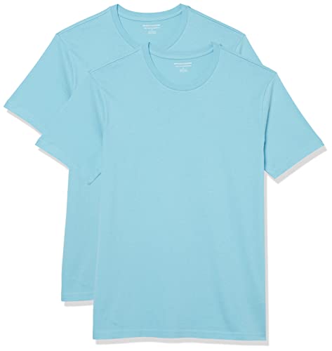 Amazon Essentials Herren T-Shirt mit kurzen Ärmeln und Rundhalsausschnitt in schmaler Passform, 2er-Pack, Hellblau, L Amazon Essentials Herren T-Shirt mit kurzen Ärmeln und Rundhalsausschnitt in schmaler Passform, 2er-Pack, Hellblau, L von Amazon Essentials