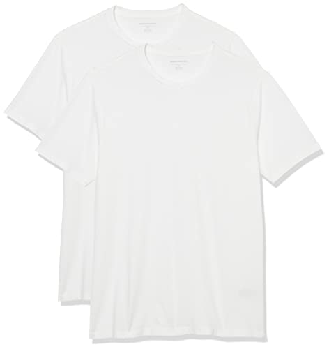 Amazon Essentials Herren T-Shirt mit kurzen Ärmeln und Rundhalsausschnitt in schmaler Passform, 2er-Pack, Weiß, XXL Amazon Essentials Herren T-Shirt mit kurzen Ärmeln und Rundhalsausschnitt in schmaler Passform, 2er-Pack, Weiß, XXL von Amazon Essentials