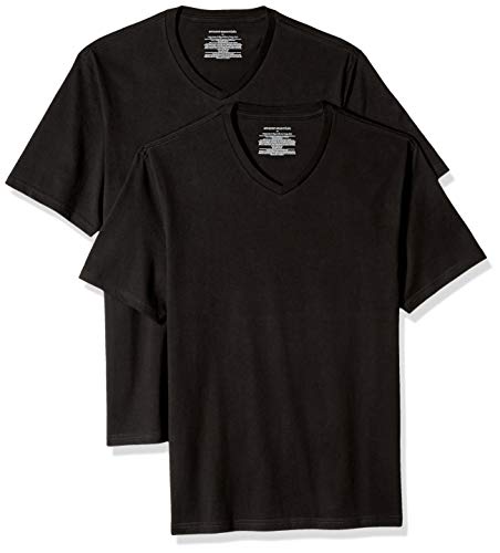 Amazon Essentials Herren T-Shirt mit kurzen Ärmeln und V-Ausschnitt in normaler Passform, 2er-Pack, Schwarz, XXL Amazon Essentials Herren T-Shirt mit kurzen Ärmeln und V-Ausschnitt in normaler Passform, 2er-Pack, Schwarz, XXL von Amazon Essentials