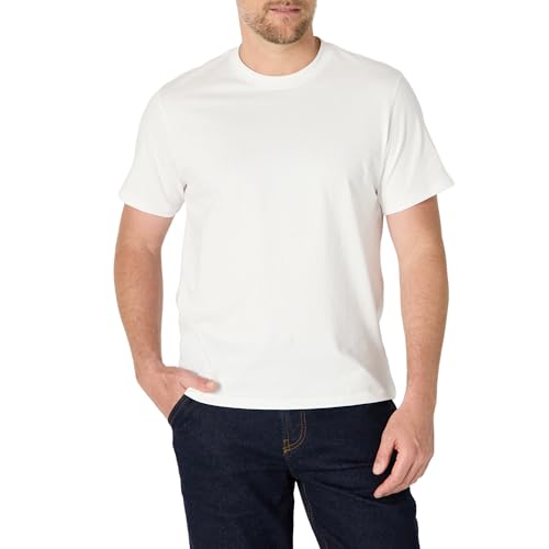 Amazon Essentials Herren T-Shirt mit lockerer Passform, Weiß, L von Amazon Essentials