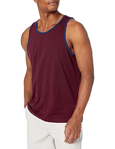 Amazon Essentials Herren Tanktop, Normale Passform, Blau Burgunderrot, XL von Amazon Essentials