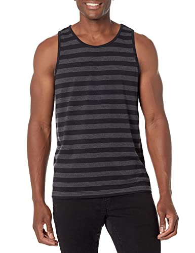 Amazon Essentials Herren Tanktop, Normale Passform, Schwarz/Kohlegrau Meliert, XS von Amazon Essentials