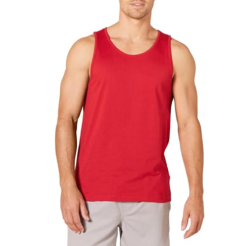 Amazon Essentials Herren Tanktop, Schmale Passform, Rot, S von Amazon Essentials