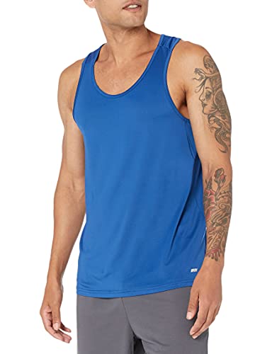 Amazon Essentials Herren Tanktop-T-Shirt Tech-Stretch, Kräftiges Blau, S von Amazon Essentials