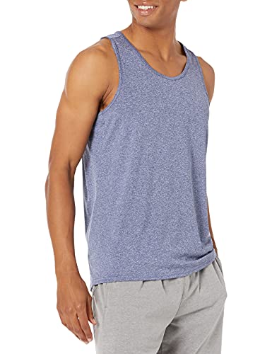 Amazon Essentials Herren Tanktop-T-Shirt Tech-Stretch - Auslauffarben, Blau Heide, L von Amazon Essentials