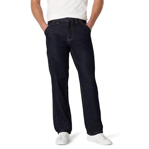 Amazon Essentials Herren Unelastische Arbeits-Jeans mit lockerer Passform, Auswaschen, 33W / 30L von Amazon Essentials