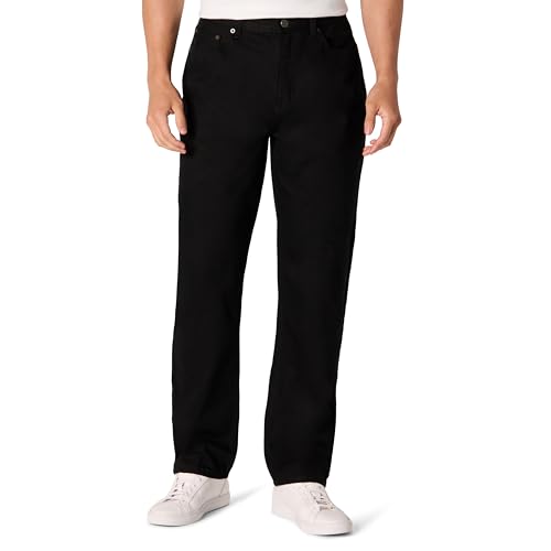 Amazon Essentials Herren Unelastische Relaxed-Fit-Jeans, Schwarz, 29W / 34L von Amazon Essentials