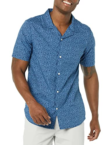 Amazon Essentials Herren Urlaubshemd Aus Baumwolle, Kurzärmelig Und Schmal Geschnitten, Marineblau Palmwedelaufdruck, L Amazon Essentials Herren Urlaubshemd Aus Baumwolle, Kurzärmelig Und Schmal Geschnitten, Marineblau Palmwedelaufdruck, L von Amazon Essentials