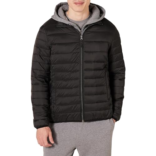 Amazon Essentials Herren Verstaubare, Leichte, Wasserabweisende Pufferjacke (Erhältlich In Big & Tall), Schwarz, S von Amazon Essentials