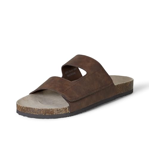 Amazon Essentials Herren Verstellbare Slidesandalen Aus Kunstkork, Braun, 47 EU von Amazon Essentials