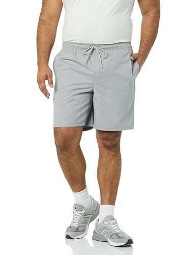Amazon Essentials Herren Walkshorts Schrittlänge 20 cm lockere Passform mit Kordelzug (in Übergröße erhältlich), Hellgrau, S von Amazon Essentials