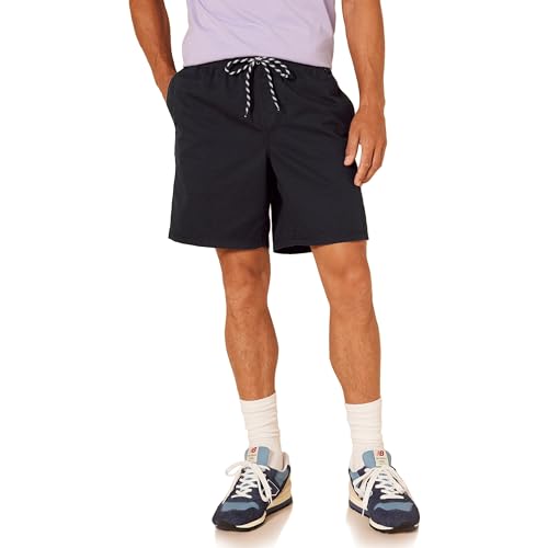 Amazon Essentials Herren Walkshorts Schrittlänge 20 cm lockere Passform mit Kordelzug (in Übergröße erhältlich), Schwarz, XL von Amazon Essentials