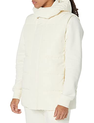 Amazon Essentials Herren Wasserabweisende Daunenweste aus recyceltem Polyester mit Kapuze in lockerer Passform (zuvor Amazon Aware), Elfenbein, M von Amazon Essentials