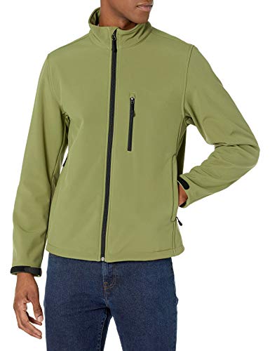 Amazon Essentials Herren Wasserbeständige Softshelljacke, Olivgrün, XS von Amazon Essentials