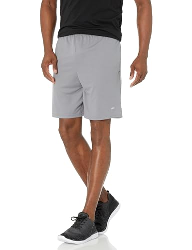 Amazon Essentials Herren Weit geschnittene Performance-Funktionsshorts (erhältlich in Big & Tall), 2er-Pack, Grau/Marineblau, 5XL Große Größen von Amazon Essentials