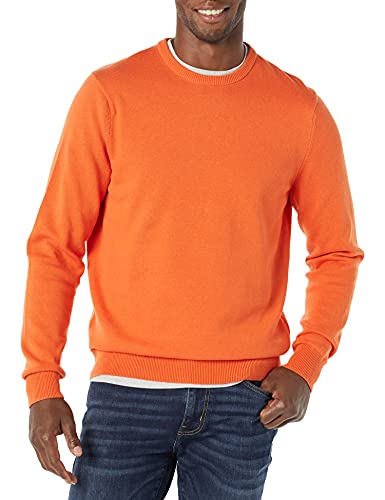 Amazon Essentials Herrenpullover mit Rundhalsausschnitt (erhältlich in Big & Tall), Orange, Größe S von Amazon Essentials