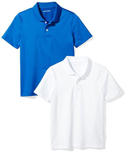 Amazon Essentials Jungen Active-Funktions-Poloshirts, 2er-Pack, Königsblau/Weiß, 3 Jahre von Amazon Essentials