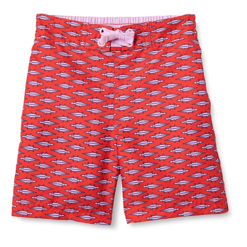 Amazon Essentials Jungen Boardshorts aus Webstoff, Lila Rot Crocodiles, 8 Jahre von Amazon Essentials