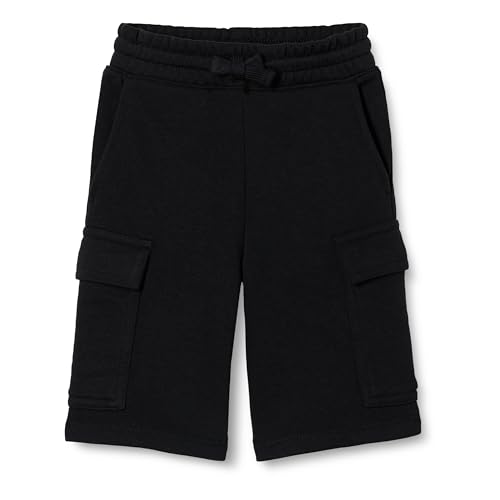 Amazon Essentials Jungen Cargo-Sweat-Shorts aus Frottee, Schwarz, 6-7 Jahre von Amazon Essentials