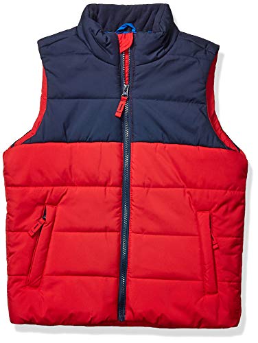 Amazon Essentials Jungen Daunenweste Als Schwere Oberbekleidung, Marineblau Rot Farbblock, 11-12 Jahre von Amazon Essentials