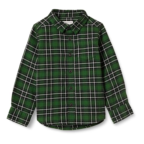 Amazon Essentials Kleinkind Jungen Flanell Button Down Shirt Grün 2T von Amazon Essentials