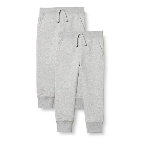 Amazon Essentials Jungen Fleece-Jogginghose, 2er-Pack, Mittelgrau Meliert, 4 Jahre von Amazon Essentials