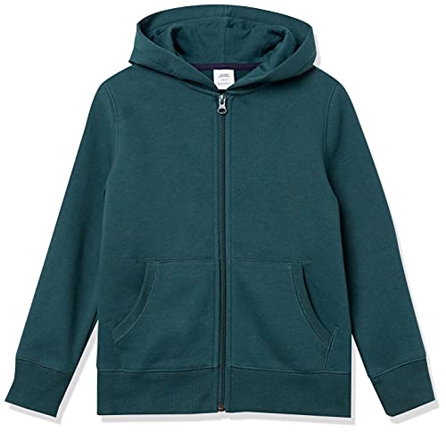Amazon Essentials Jungen Fleece-Kapuzenpullover mit Reißverschluss, Dunkelgrün, 6-7 Jahre von Amazon Essentials