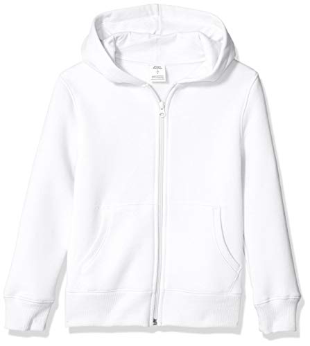 Amazon Essentials Jungen Fleece-Kapuzenpullover mit Reißverschluss, Weiß, 10 Jahre von Amazon Essentials