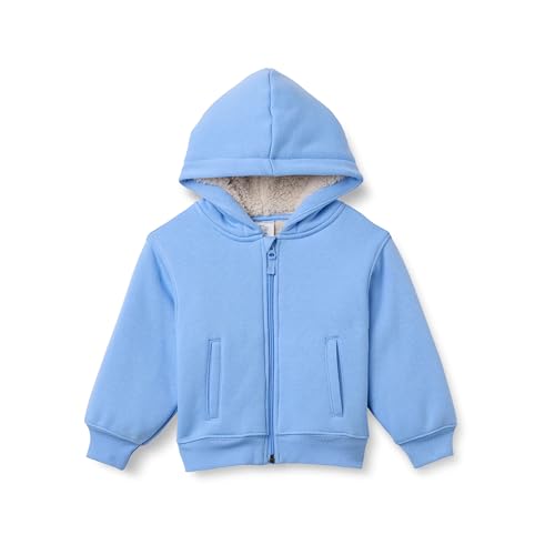 Amazon Essentials Jungen Kapuzenpullover mit Sherpa-Futter, Kornblumenblau, 11-12 Jahre von Amazon Essentials