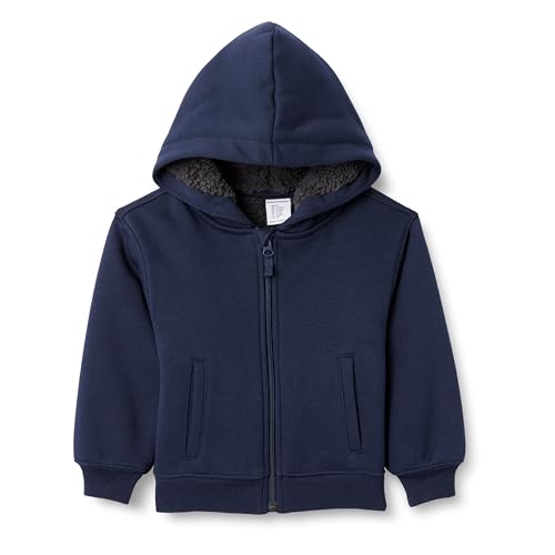 Amazon Essentials Jungen Kapuzenpullover mit Sherpa-Futter, Marineblau, 10 Jahre von Amazon Essentials