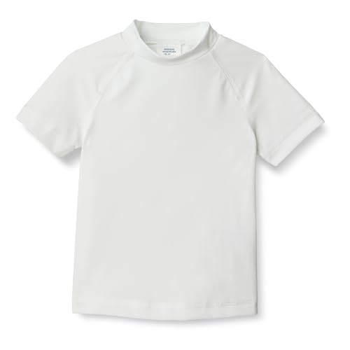 Amazon Essentials Jungen Kurzärmliges Rashguard T-Shirt, Weiß, 9 Jahre von Amazon Essentials