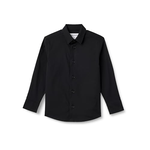 Amazon Essentials Jungen Langärmliges Hemd, Schwarz, 10 Jahre von Amazon Essentials