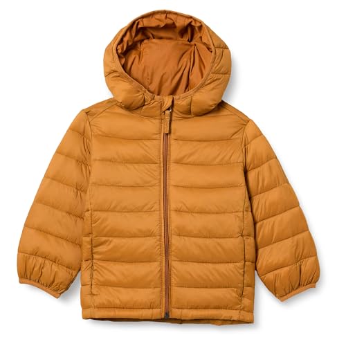 Amazon Essentials Jungen Leichte, Wasserabweisende, verstaubare Kapuzenjacke, Hellbraun, 9 Jahre von Amazon Essentials