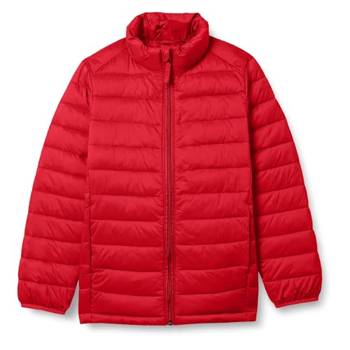 Amazon Essentials Jungen Leichte, Wasserbeständige Pufferjacke, Verstaubar, Rot, 5 Jahre von Amazon Essentials