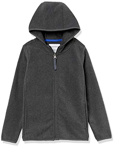 Amazon Essentials Jungen Polar-Fleecejacke mit durchgehendem Reißverschluss und Kapuze, Kohlegrau, 2 Jahre von Amazon Essentials