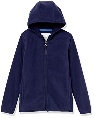 Amazon Essentials Jungen Polar-Fleecejacke mit durchgehendem Reißverschluss und Kapuze, Marineblau, 3 Jahre von Amazon Essentials