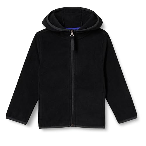 Amazon Essentials Jungen Polar-Fleecejacke mit durchgehendem Reißverschluss und Kapuze, Schwarz, 2 Jahre von Amazon Essentials