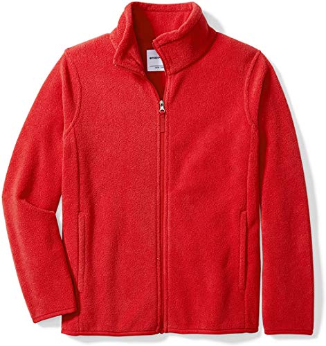 Amazon Essentials Jungen Polar-Fleecejacke mit durchgehendem Reißverschluss und Stehkragen, Rot, 6-7 Jahre von Amazon Essentials