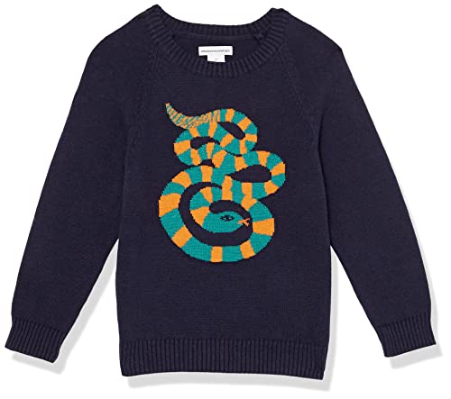 Amazon Essentials Jungen Pullover mit Rundhalsausschnitt, Dunkles Marineblau Schlange, 4 Jahre Amazon Essentials Jungen Pullover mit Rundhalsausschnitt, Dunkles Marineblau Schlange, 4 Jahre von Amazon Essentials