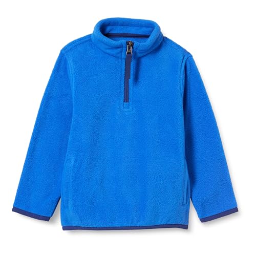 Amazon Essentials Jungen Pulloverjacke aus Polarfleece mit Viertelreißverschluss, Blau, 4 Jahre von Amazon Essentials